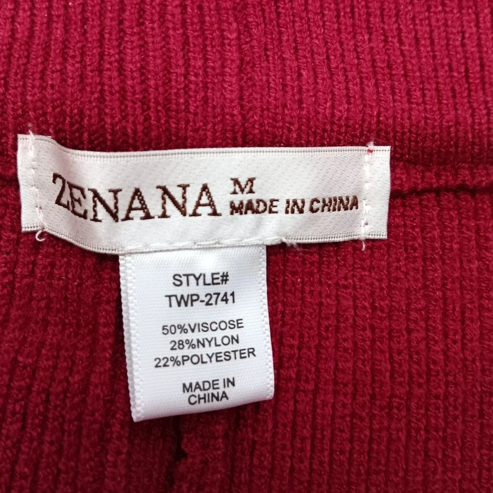 Zenana Women Pink Ribbed Knit 2 Piece Set Short Sleeve Top Wide Leg Pants M NWOT